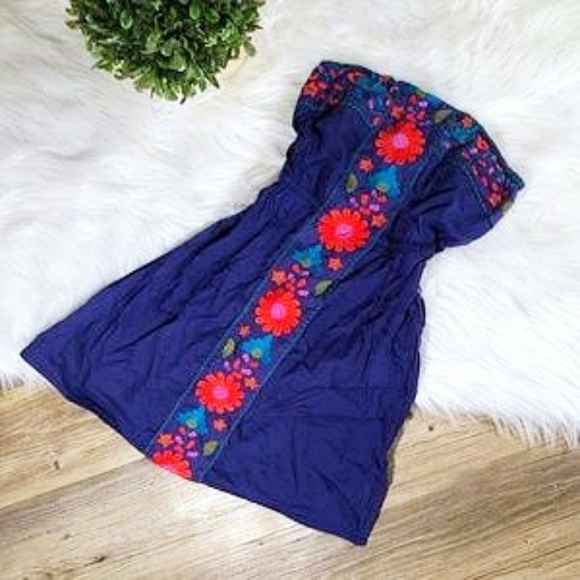 Heritage 1981 Dresses & Skirts - Vibrant Strapless Floral Mini Babydoll Dress
